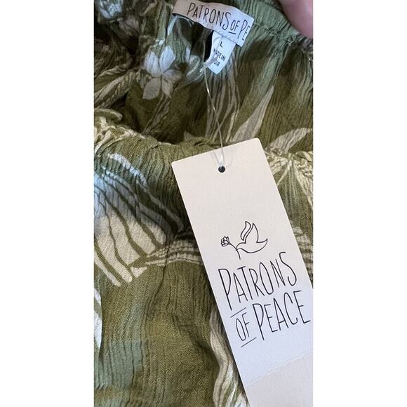 NEW Patrons Of Peace Large Hawaiian Print Strapless Bandeau Top Tropical Boho - Picture 5 of 7